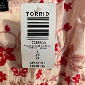 Washed Red & Cream Ethnic Tile Babydoll Tank main image 1